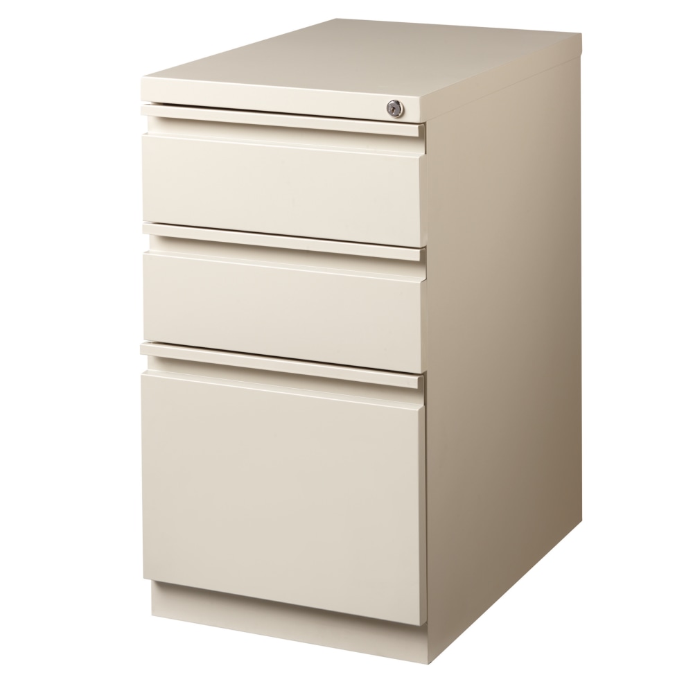 WorkPro 23inD Vertical 3-Drawer Letter-Size Mobile Pedestal File Cabinet, Metal, Putty MPN:HID18693