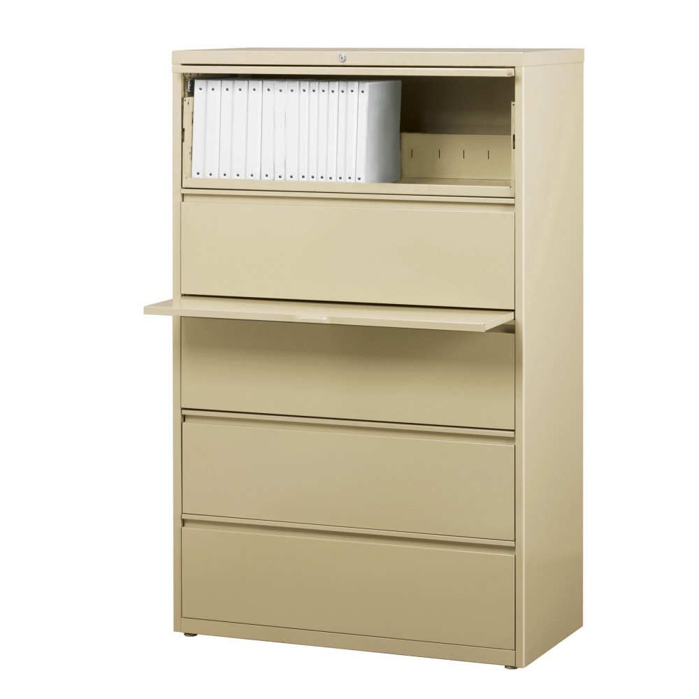 WorkPro 36inW x 18-5/8inD Lateral 5-Drawer File Cabinet, Putty MPN:HID19053