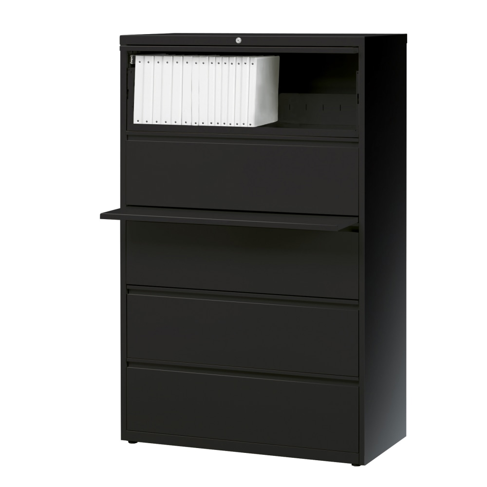 WorkPro 36inW x 18-5/8inD Lateral 5-Drawer File Cabinet, Black MPN:HID19054