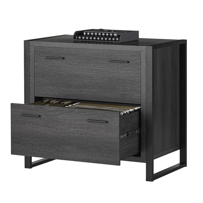 Realspace DeJori 32-3/4inW x 19-9/16inD Lateral 2-Drawer File Cabinet, Charcoal MPN:JIX-OF-2081