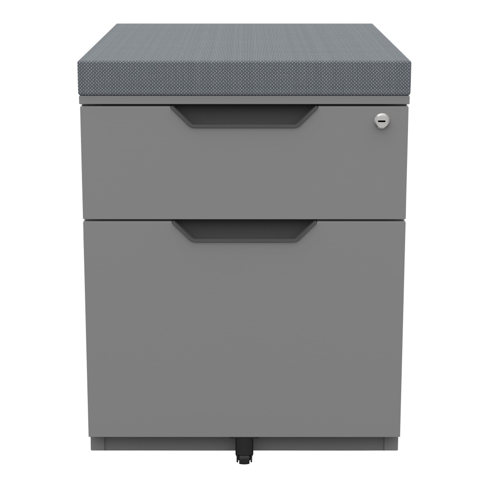 WorkPro 21inD Vertical 2-Drawer Mobile File Cabinet With Seat Cushion, Gray MPN:OFC-S102GD