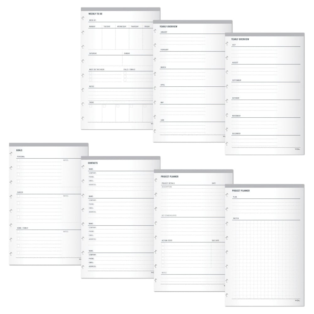 TUL Discbound Organizational Inserts, Junior Size, White, Pack Of 100 Inserts (Min Order Qty 16) MPN:TULJRFILR-ORGZ-100