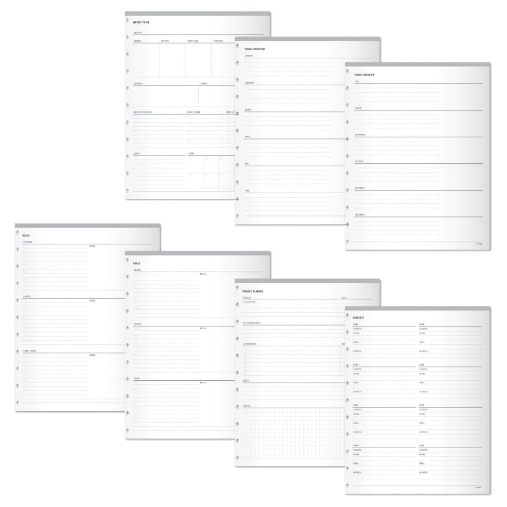 TUL Discbound Organizational Inserts, Letter Size, White, Pack Of 100 Inserts (Min Order Qty 10) MPN:TULLTFILR-ORGZ-100