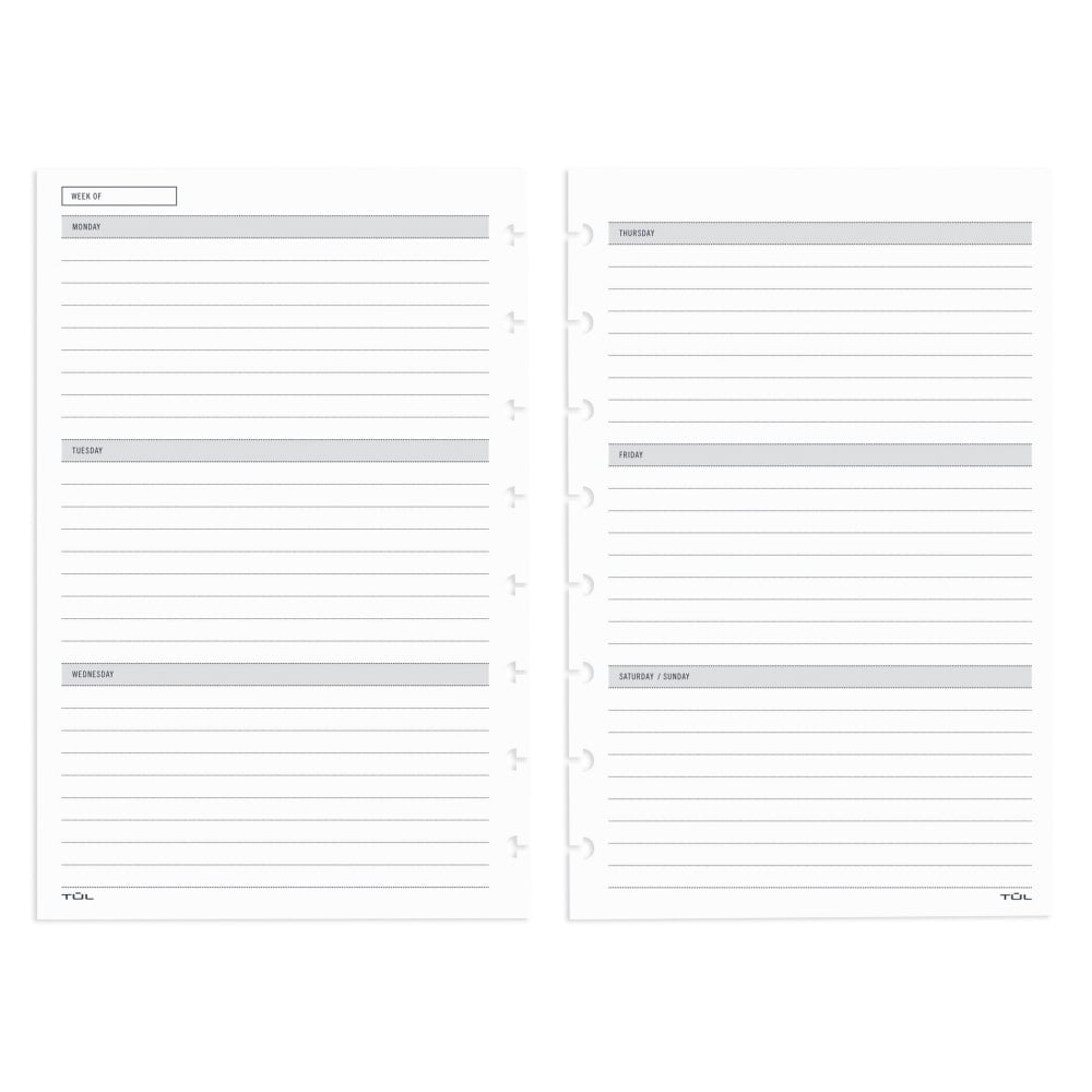 TUL Discbound Undated Weekly/Monthly Refill Pages, Junior Size, 68 Sheets (Min Order Qty 7) MPN:TULJRFILR-UD-WM