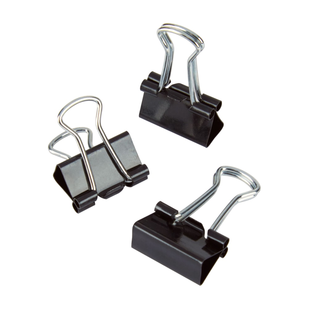 Office Depot Brand Binder Clips, Mini, 9/16in Wide, 1/4in Capacity, Black, Pack Of 60 (Min Order Qty 93) MPN:LF-33