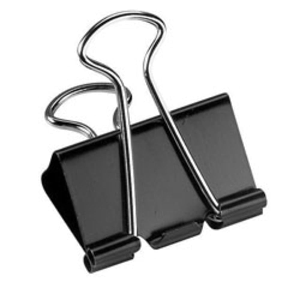 Office Depot Brand Binder Clips, Medium, 1-1/4in Wide, 5/8in Capacity, Black, Pack Of 24 (Min Order Qty 46) MPN:ODBC-BLK