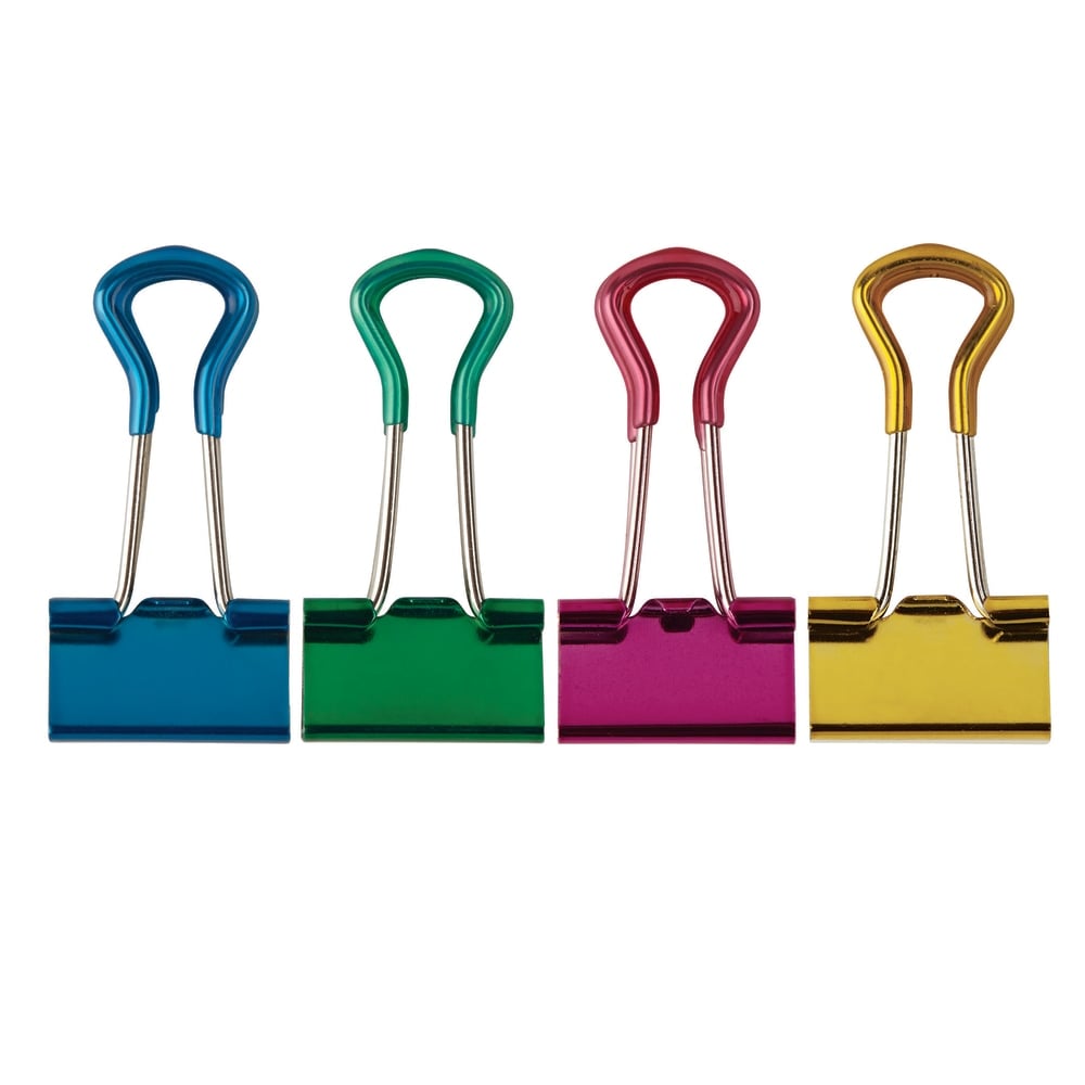 OfficeMax Grip Binder Clips, Small, Assorted Colors, Pack Of 24 (Min Order Qty 12) MPN:OM02124