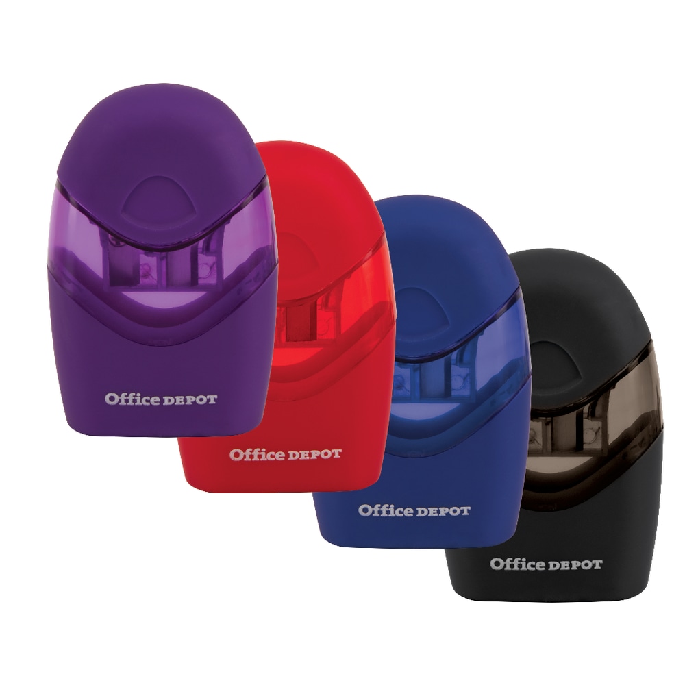 Office Depot Brand Double-Hole Manual Pencil Sharpener, Assorted Colors (Min Order Qty 63) MPN:APS0500-R