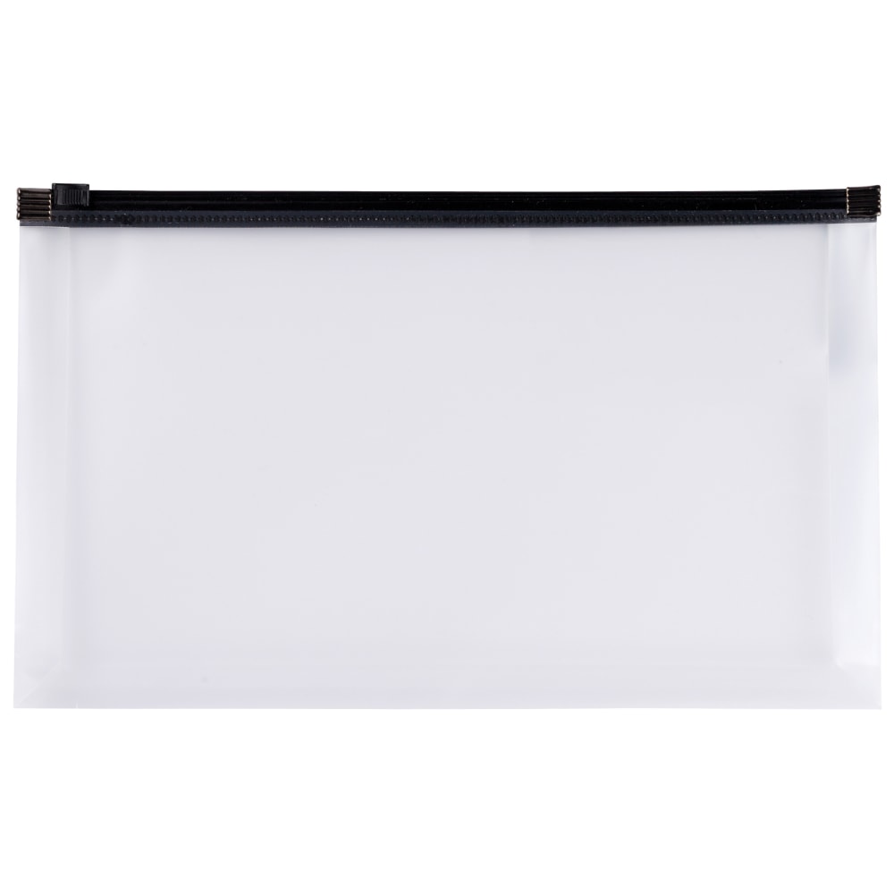 Office Depot Brand Mini Zip Envelope, Check Size, 10-3/4in x 7in, Clear/Black (Min Order Qty 162) MPN:1402138