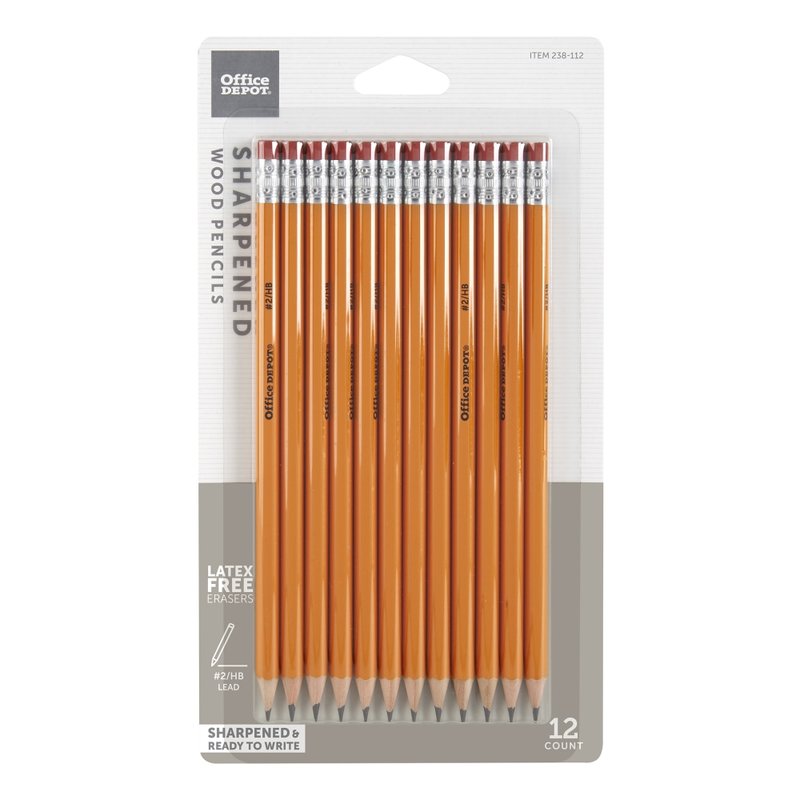 Office Depot Brand Presharpened Pencils, #2 Medium Soft Lead, Yellow, Pack Of 12 (Min Order Qty 53) MPN:2016-V02