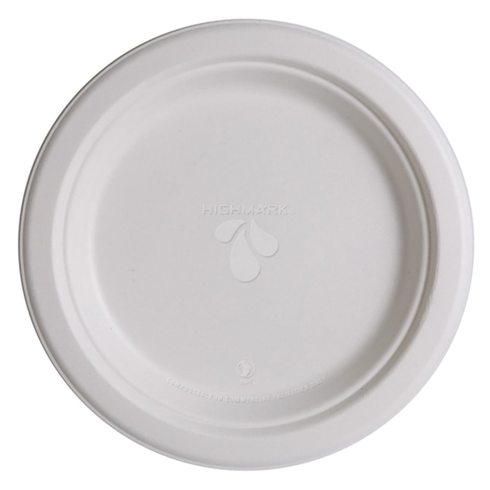 Highmark ECO Compostable Sugarcane Paper Plates, 9in, White, Pack Of 500 MPN:EPP016Z00297