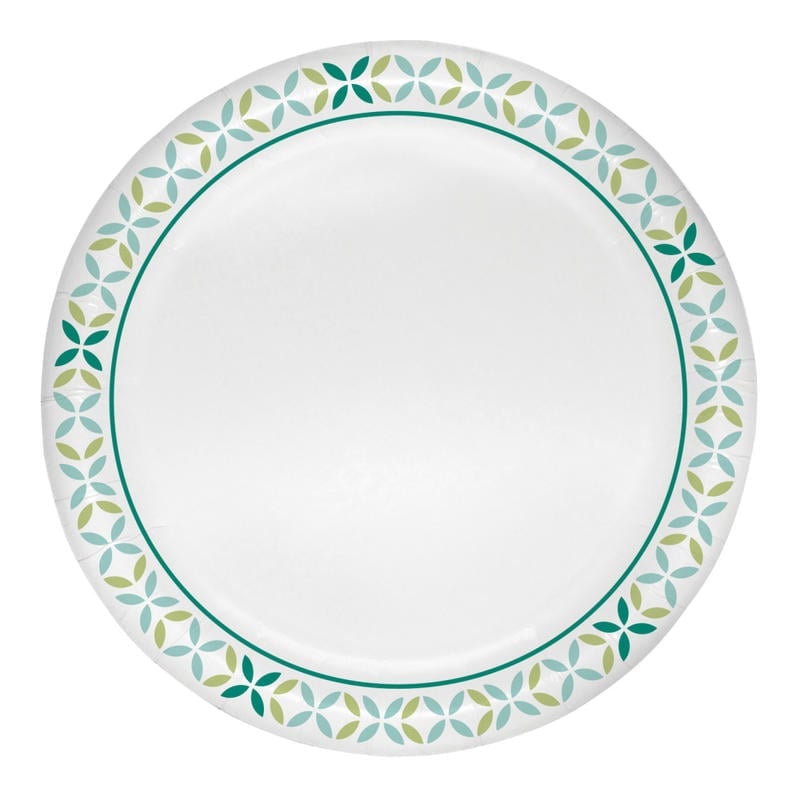 Highmark Paper Plates, 8-3/4in, Printed White, Pack Of 125 (Min Order Qty 6) MPN:P225BP-GPK