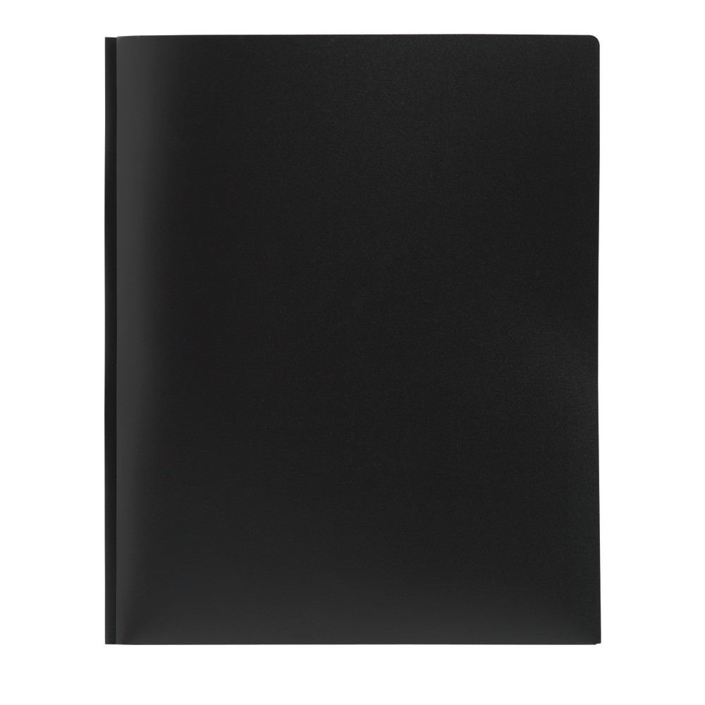 Office Depot Brand Poly 2-Pocket Portfolio With Fasteners, Black (Min Order Qty 65) MPN:77514