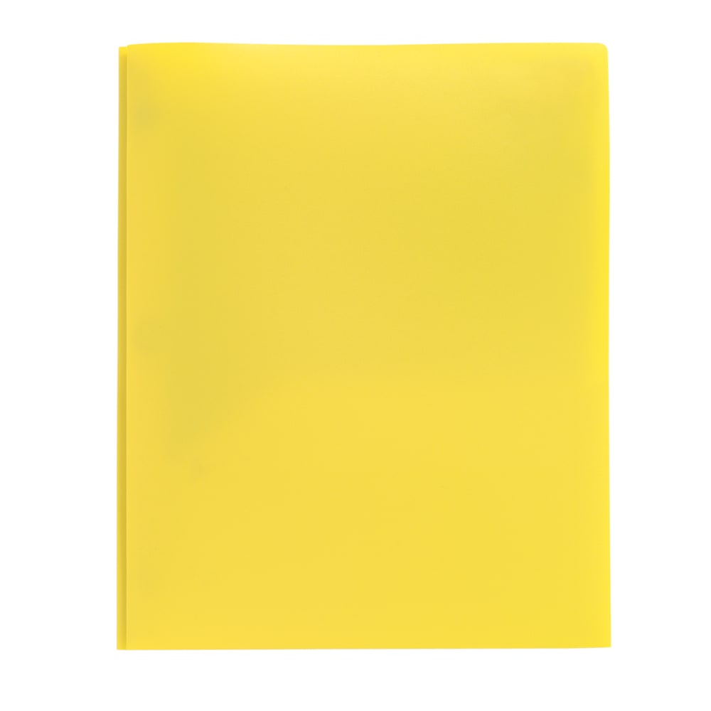 Office Depot Brand Poly 2-Pocket Portfolio With Fasteners, Yellow (Min Order Qty 65) MPN:77516