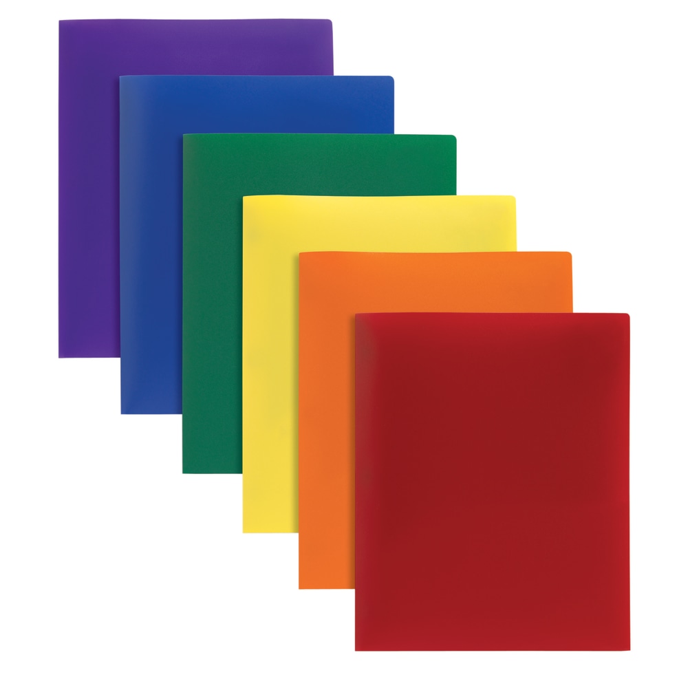 Office Depot Brand Poly 2-Pocket Portfolio, Assorted Colors (Min Order Qty 90) MPN:77615