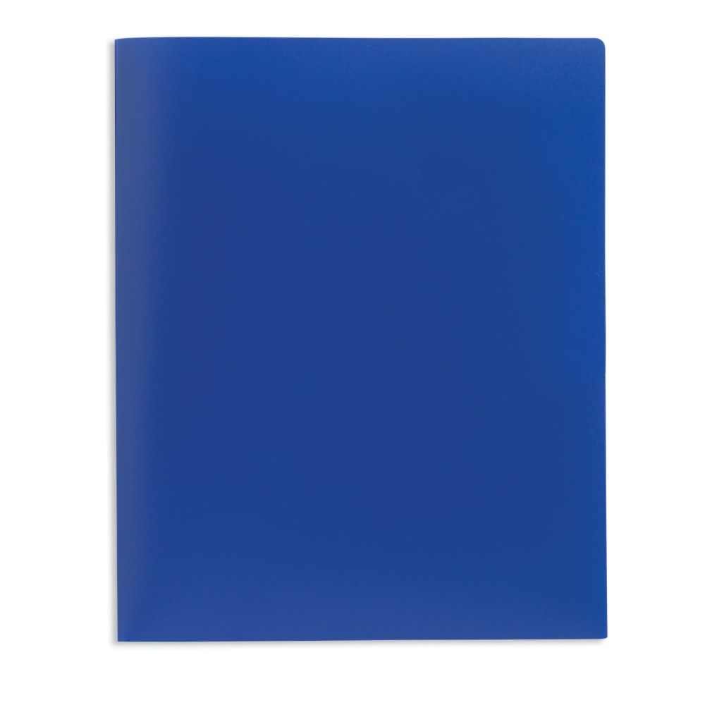 Office Depot Brand School-Grade 2-Pocket Poly Folder, Letter Size, Blue (Min Order Qty 200) MPN:ODU-REP129