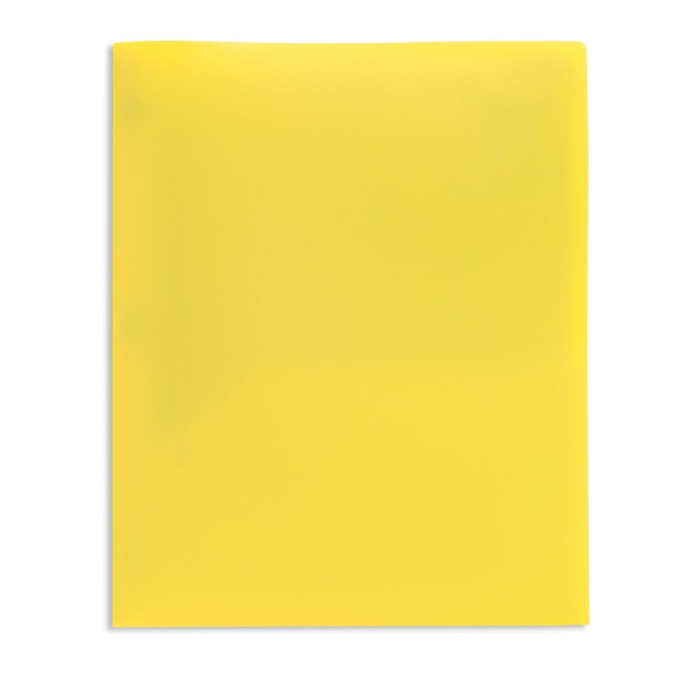 Office Depot Brand School-Grade 2-Pocket Poly Folder, Letter Size, Yellow (Min Order Qty 218) MPN:ODU-REP135