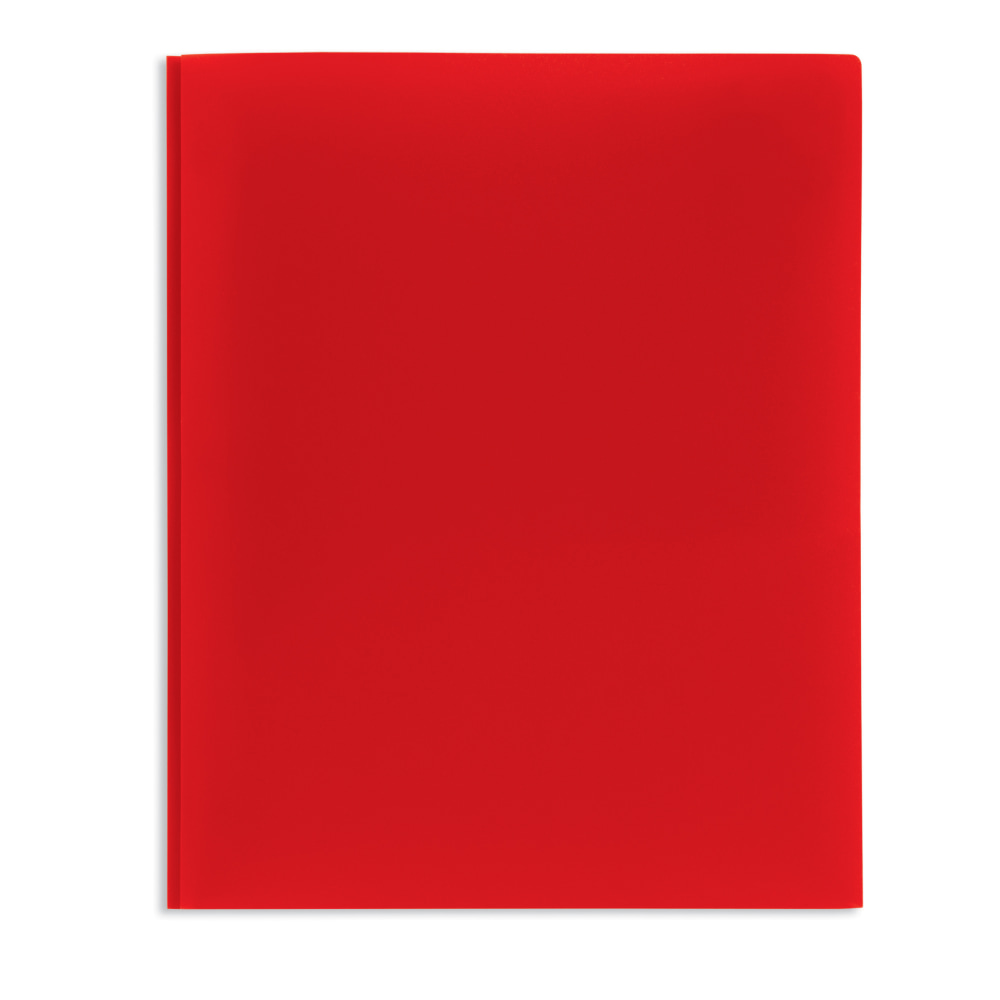 Office Depot Brand 2-Pocket School-Grade Poly Folder with Prongs, Letter Size, Red (Min Order Qty 162) MPN:ODU-REP137