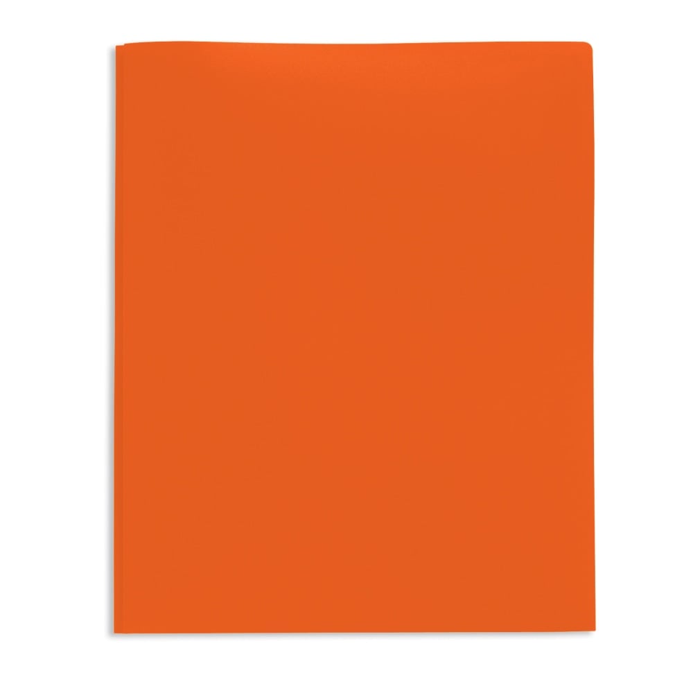 Office Depot Brand 2-Pocket School-Grade Poly Folder with Prongs, Letter Size, Orange (Min Order Qty 162) MPN:ODU-REP140