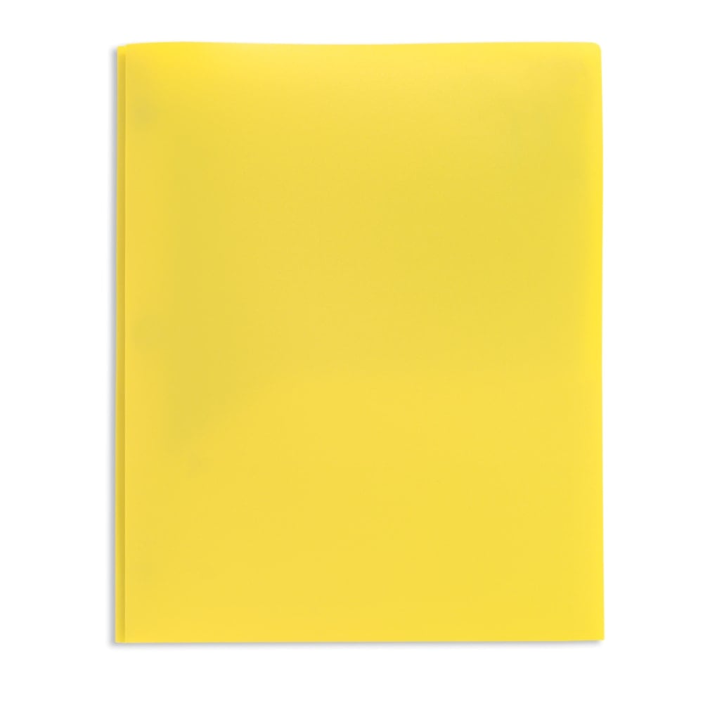 Office Depot Brand 2-Pocket School-Grade Poly Folder with Prongs, Letter Size, Yellow (Min Order Qty 162) MPN:ODU-REP142