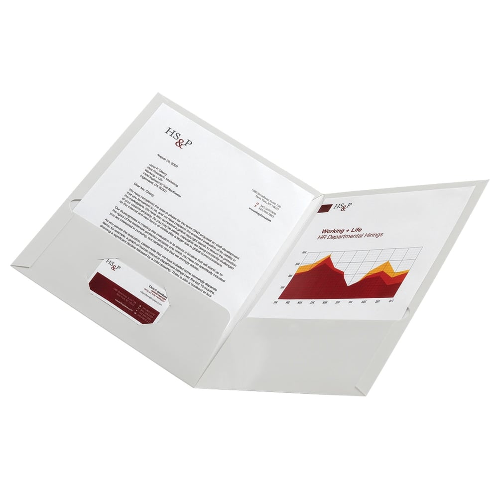 Office Depot Brand Laminated Paper 2-Pocket Folders, White, Pack Of 10 (Min Order Qty 22) MPN:ODV433474