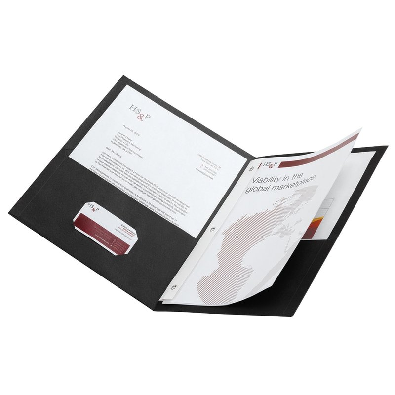 Office Depot Brand 2-Pocket Textured Paper Folders With Prongs, Black, Pack Of 10 (Min Order Qty 25) MPN:ODV433581