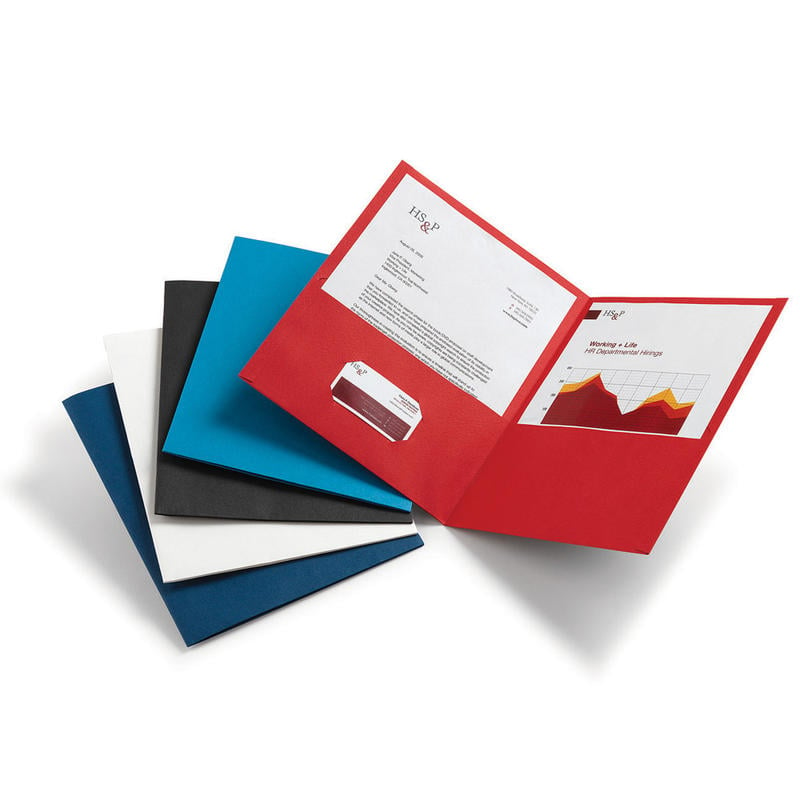 Office Depot Brand 2-Pocket Textured Paper Folders, Assorted Colors, Pack Of 10 (Min Order Qty 34) MPN:ODV438366