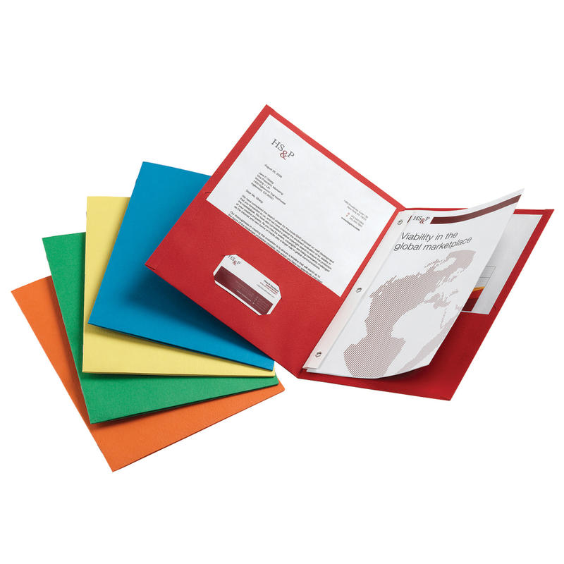 Office Depot Brand 2-Pocket Textured Paper Folders With Prongs, Assorted Colors, Pack Of 25 (Min Order Qty 10) MPN:ODV552456