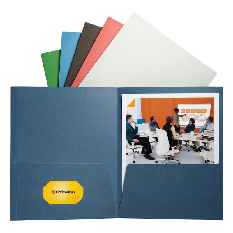 Office Depot Brand 2-Pocket Paper Folders, Assorted, Pack of 24 (Min Order Qty 16) MPN:ODV6842125