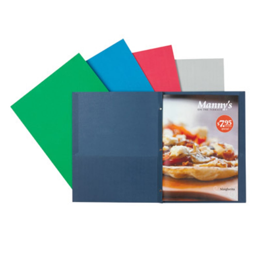 Office Depot Brand 2-Pocket Paper Folders with Prongs, Dark Blue, Pack Of 25 (Min Order Qty 10) MPN:ODV6843106