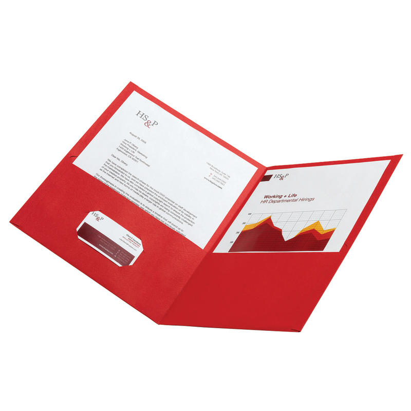 Office Depot Brand 2-Pocket Textured Paper Folders, Red, Pack Of 25 (Min Order Qty 13) MPN:ODV698860