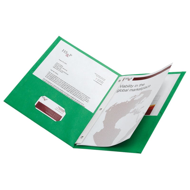 Office Depot Brand 2-Pocket Textured Paper Folders With Prongs, Light Green, Pack Of 10 (Min Order Qty 25) MPN:ODV988071