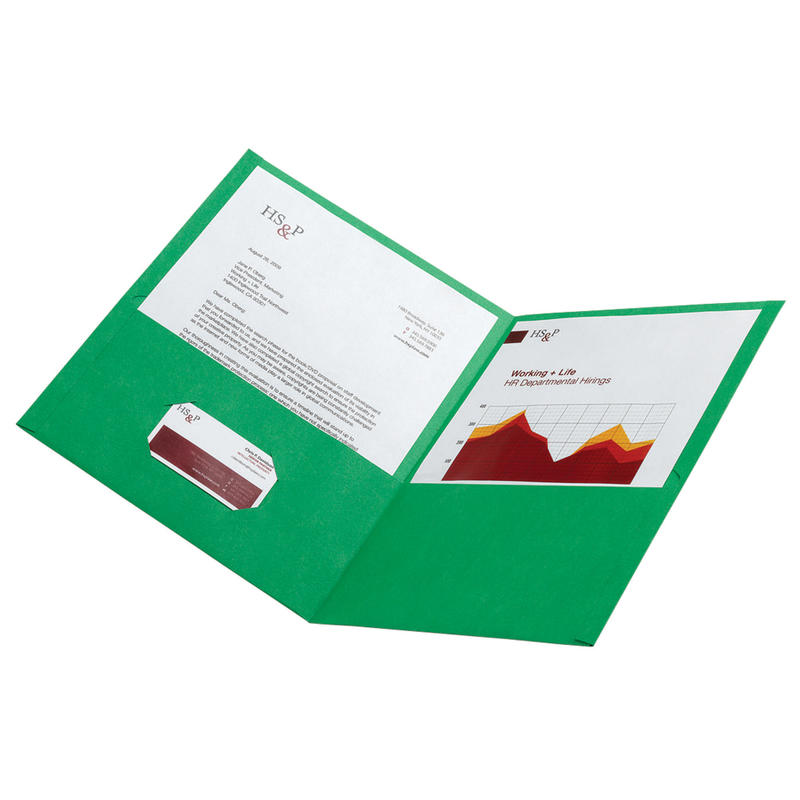 Office Depot Brand 2-Pocket Textured Paper Folders, Green, Pack Of 10 (Min Order Qty 35) MPN:ODV988089