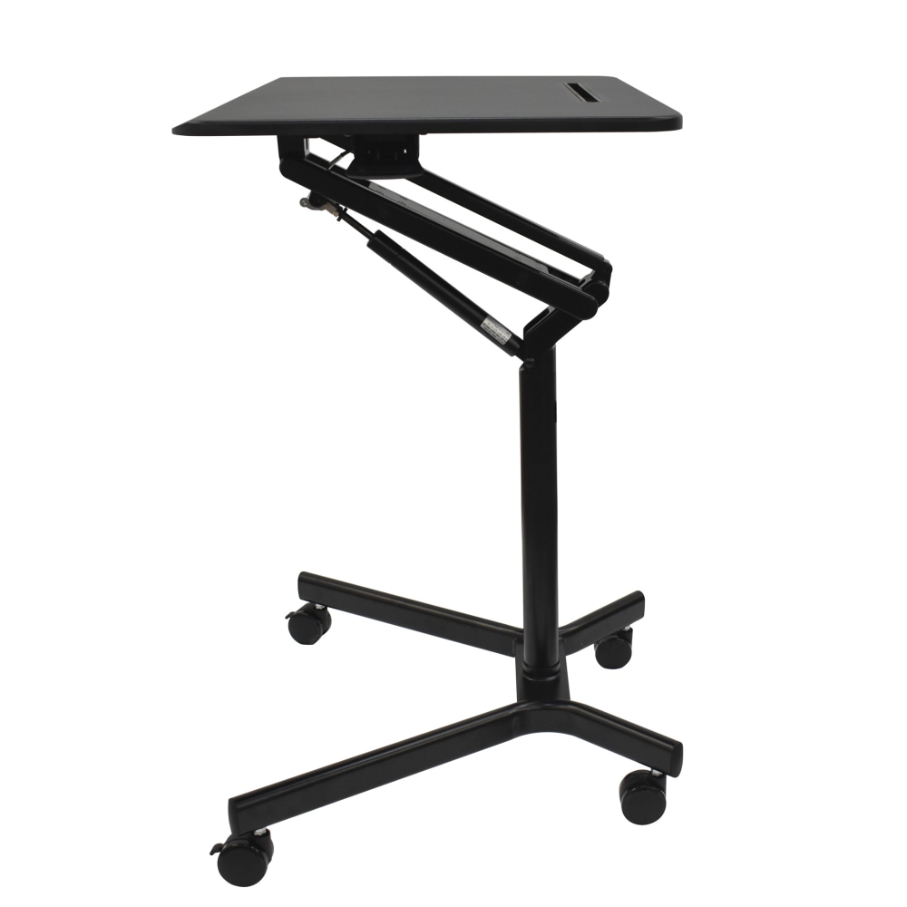 Realspace 28inW Mobile Sit-to-Stand Compact Desk/Laptop Cart Workstation, 28-3/4inH x 28inW x 22-1/16inD, Black MPN:FDS101BK