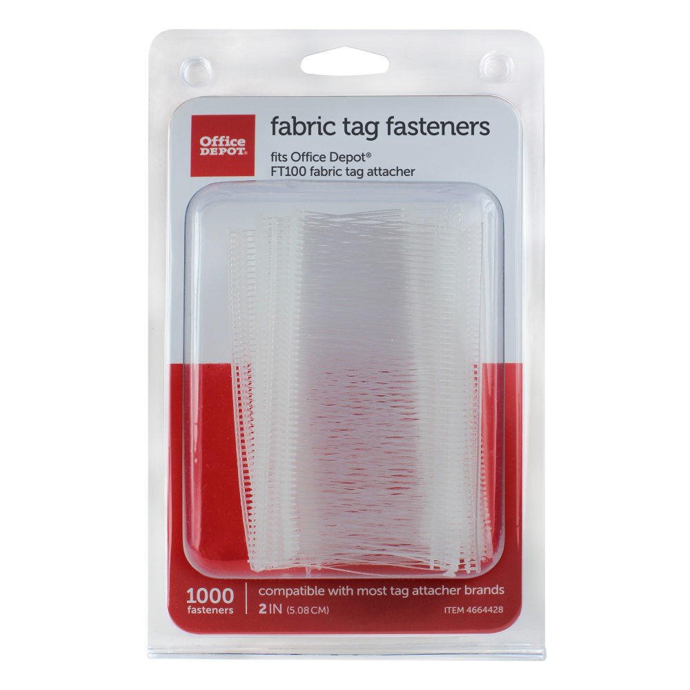 Office Depot Brand Tag Fasteners, 2in, White, Pack Of 1,000 Fasteners (Min Order Qty 6) MPN:098406