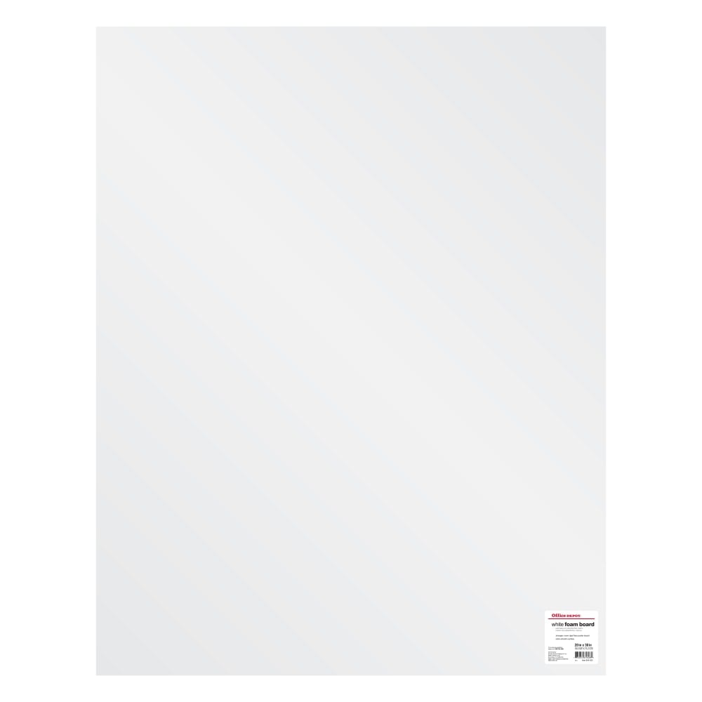 Office Depot Brand Foam Board, 20in x 30in, White (Min Order Qty 21) MPN:804822