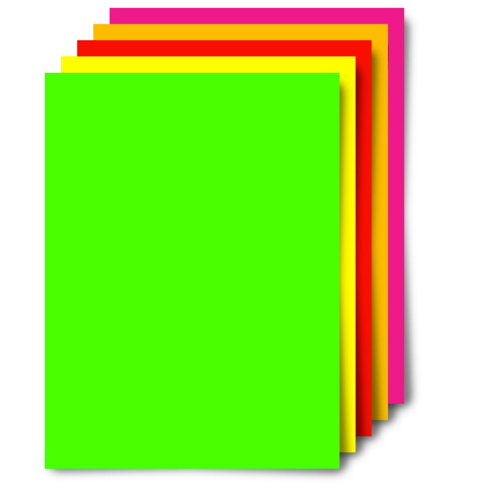 Office Depot Brand Poster Boards, 11in x 14in, Neon Color Assortment, Pack Of 5 (Min Order Qty 25) MPN:858385