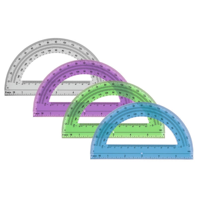 Office Depot Brand Semicircular 6in Protractor, Clear (Min Order Qty 143) MPN:APA017