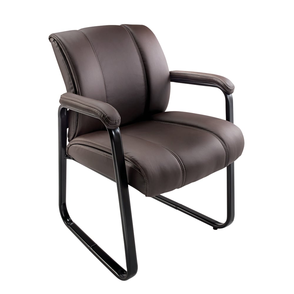 Realspace Bellanca Guest Chair, Brown/Black, BIFMA Compliant MPN:H-6530-BR