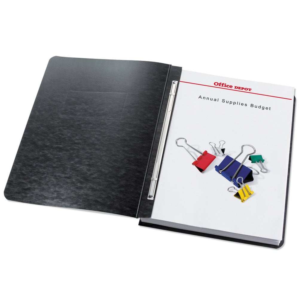 Office Depot Brand Pressboard Report Covers With Fasteners, 50% Recycled, Black, Pack Of 5 (Min Order Qty 3) MPN:A7021530