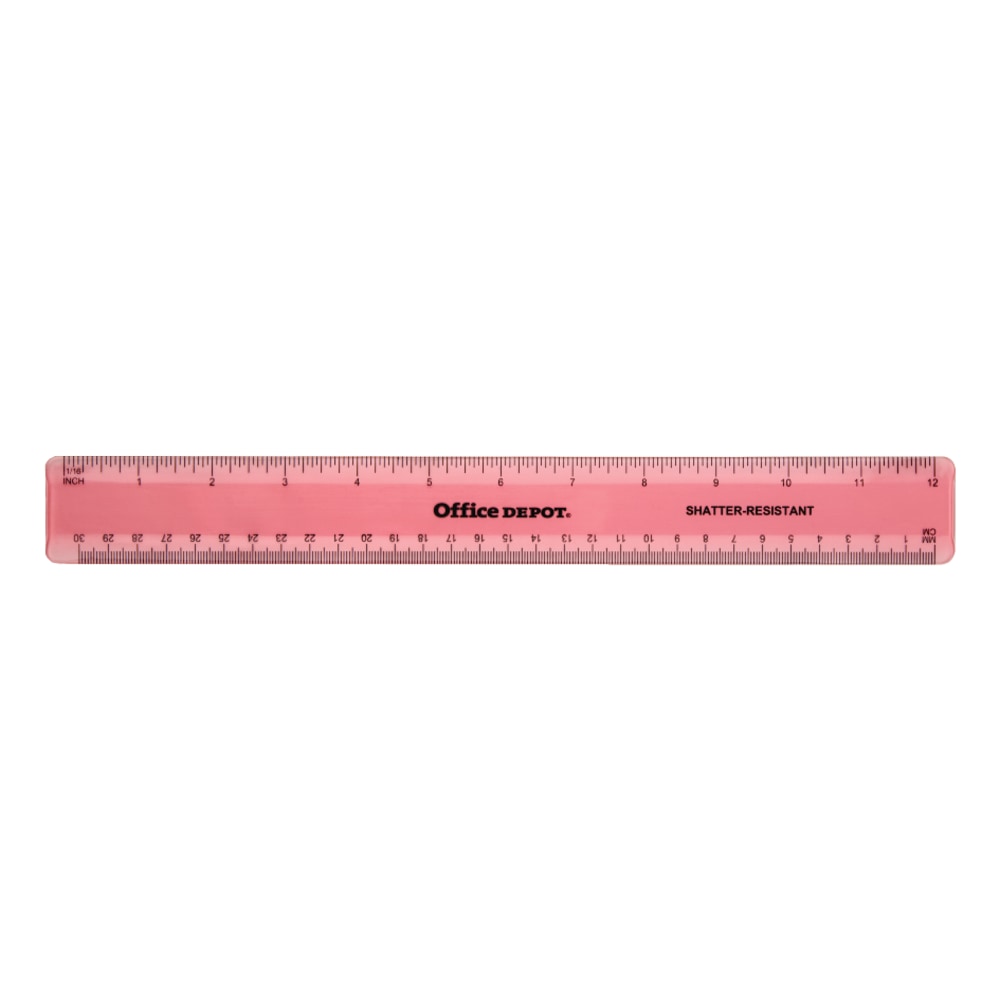 Office Depot Brand Plastic Ruler, 12in, Assorted Colors (No Color Choice) (Min Order Qty 99) MPN:NB-20110516