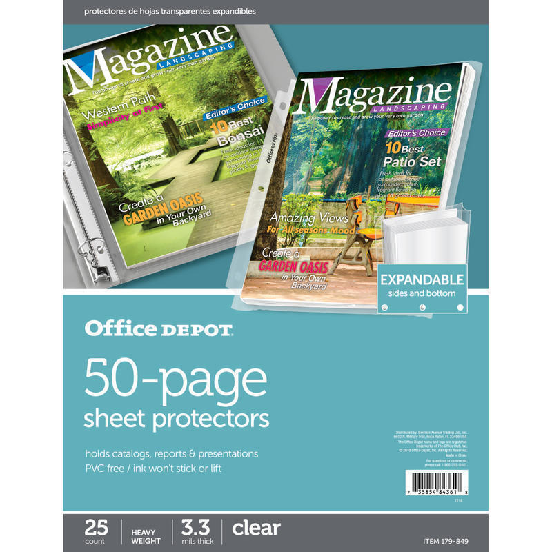 Office Depot Brand Multi-Page Capacity Sheet Protectors, 50-Sheet Capacity, 8-1/2in x 11in, Clear, Pack Of 25 (Min Order Qty 44) MPN:179849