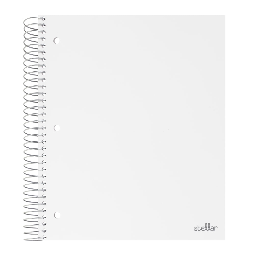 Office Depot Brand Stellar Poly Notebook, 8-1/2in x 11in, 3 Subject, College Ruled, 150 Sheets, White (Min Order Qty 21) MPN:OD2107203