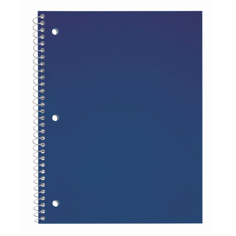 Just Basics Poly Spiral Notebook, 8in x 10-1/2in, 1 Subject, Wide Ruled, 70 Sheets, Blue (Min Order Qty 58) MPN:OD23298504