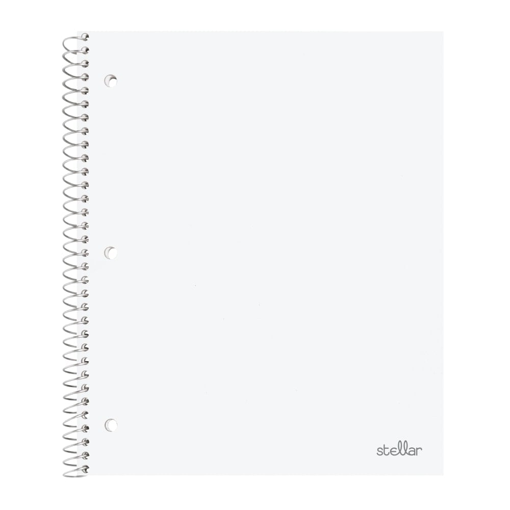 Office Depot Brand Stellar Poly Notebook, 8in x 10 1/2in, 1 Subject, Wide Ruled, 100 Sheets, White (Min Order Qty 35) MPN:OD475101