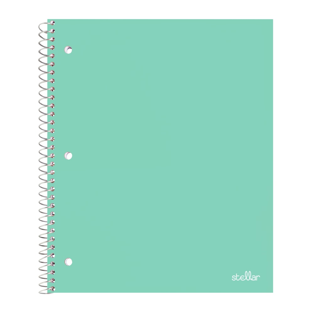 Office Depot Brand Stellar Poly Notebook, 8-1/2in x 11in,  1 Subject, College Ruled, 100 Sheets, Mint (Min Order Qty 35) MPN:OD571600