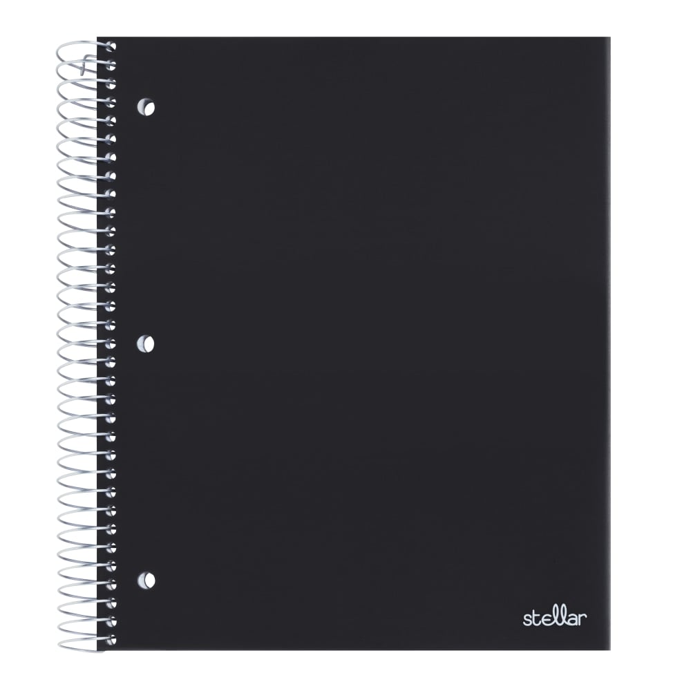 Office Depot Brand Stellar Poly Notebook, 8-1/2in x 11in, 3 Subject, College Ruled, 150 Sheets, Black (Min Order Qty 22) MPN:OD714900