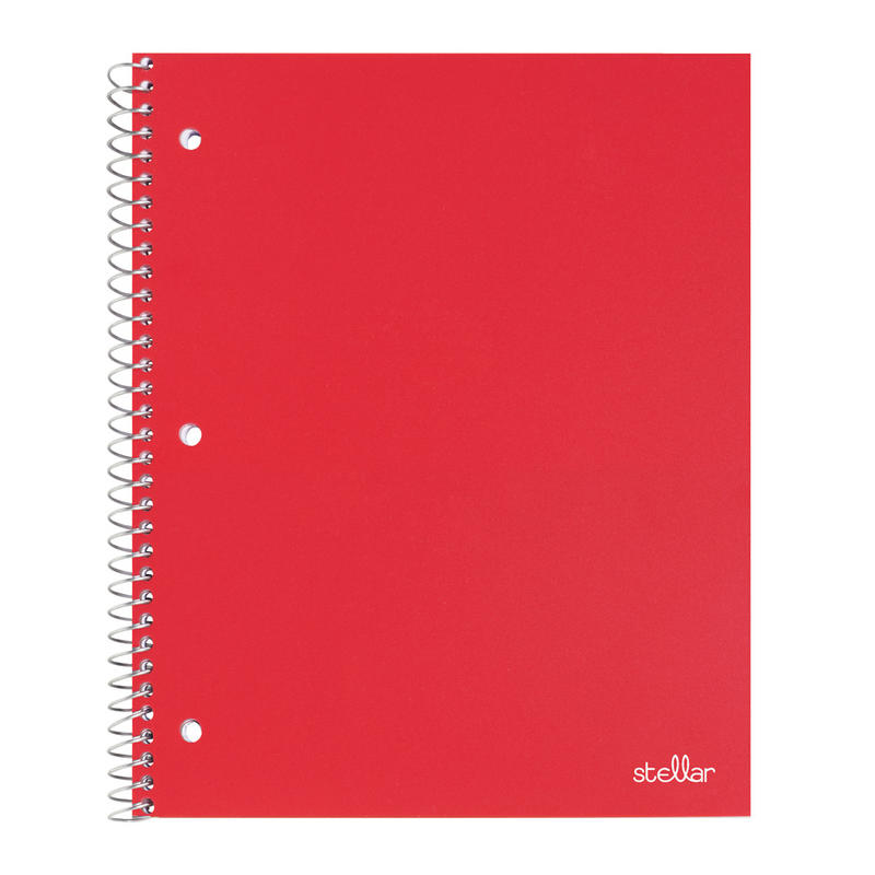 Office Depot Brand Stellar Poly Notebook, 8in x 10-1/2in, 1 Subject, Wide Ruled, 100 Sheets, Red (Min Order Qty 35) MPN:OD99900