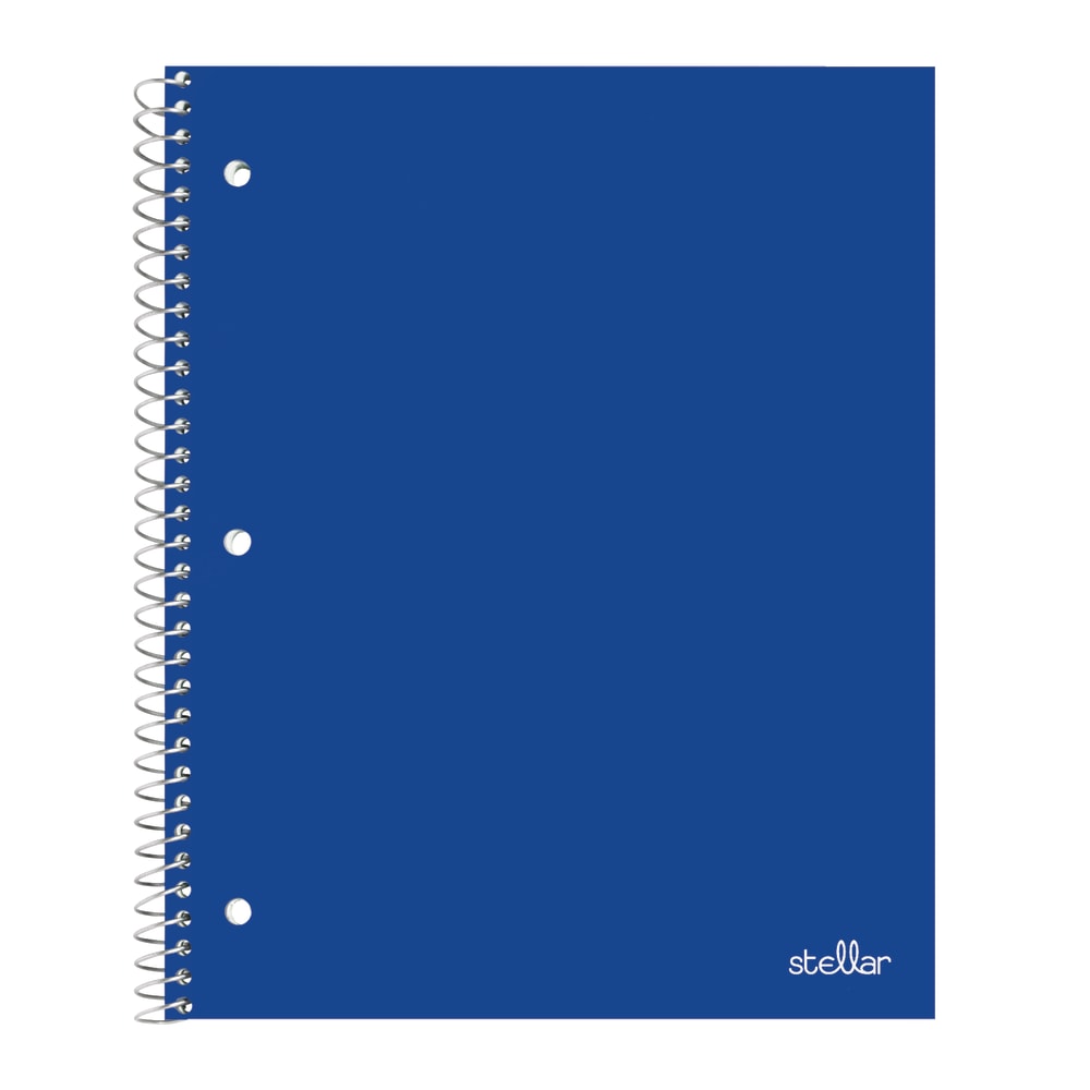 Office Depot Brand Stellar Poly Notebook, 8in x 10-1/2in, 1 Subject, Wide Ruled, 100 Sheets, Blue (Min Order Qty 35) MPN:OD99901