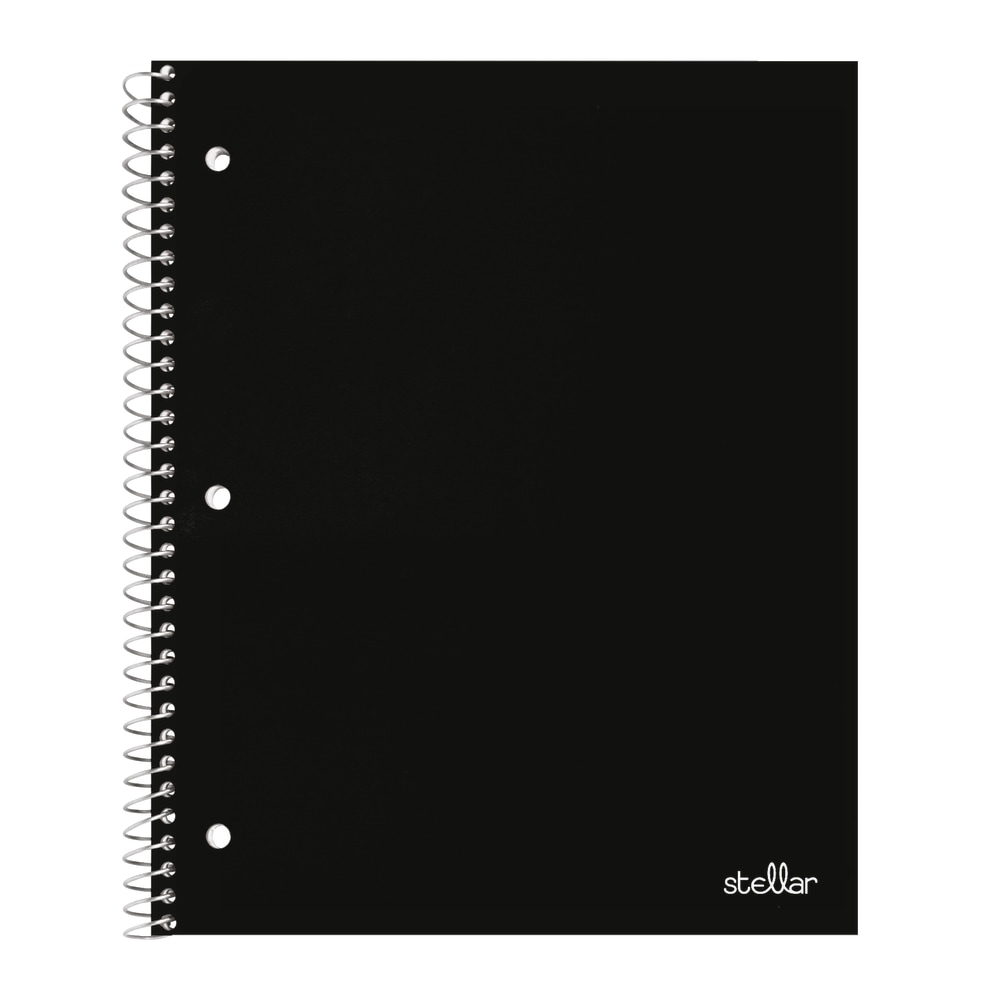 Office Depot Brand Stellar Poly Notebook, 8in x 10 1/2in, 1 Subject, Wide Ruled, 100 Sheets, Black (Min Order Qty 35) MPN:OD99902